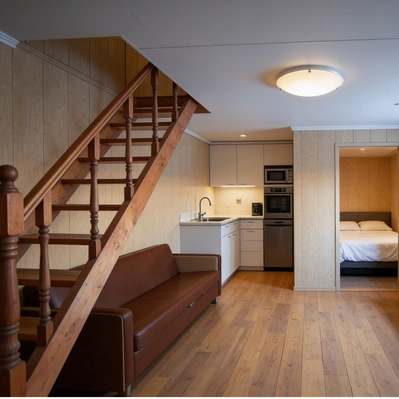 basement ADU interior living space in Los Angeles by 5 Star ADU LA